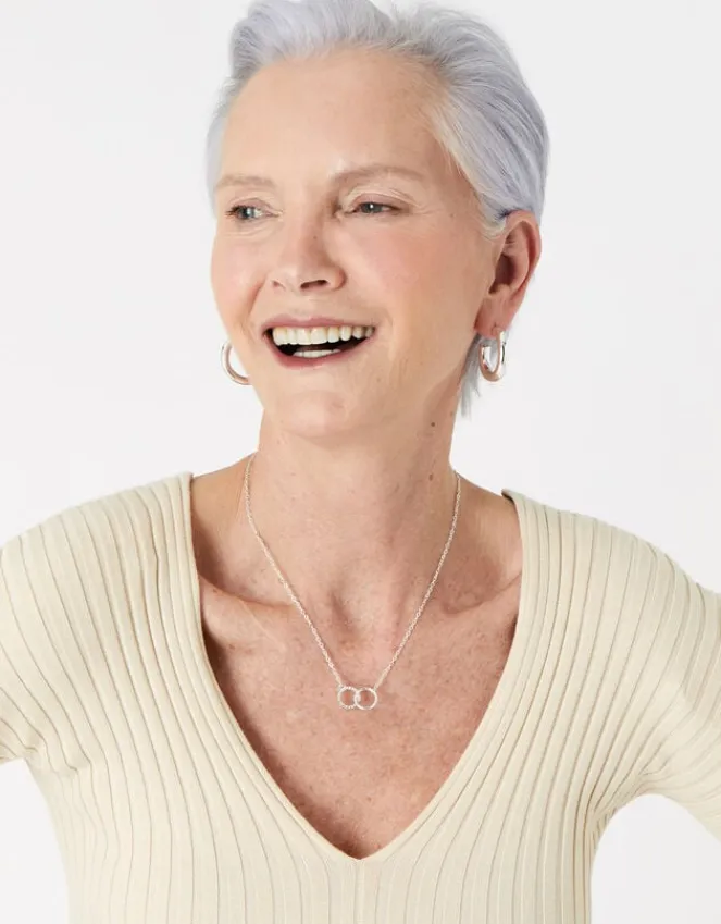 Accessorize Linked Circle Pendant Necklace