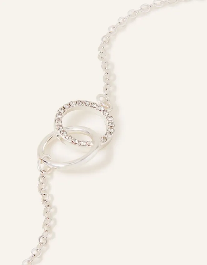 Accessorize Linked Circle Pendant Necklace