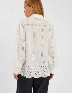 Accessorize Long Sleeve Broderie Shirt White