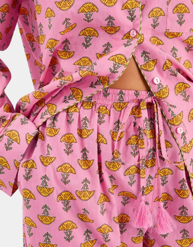 Accessorize Marigold Print Long Pyjamas Set Pink