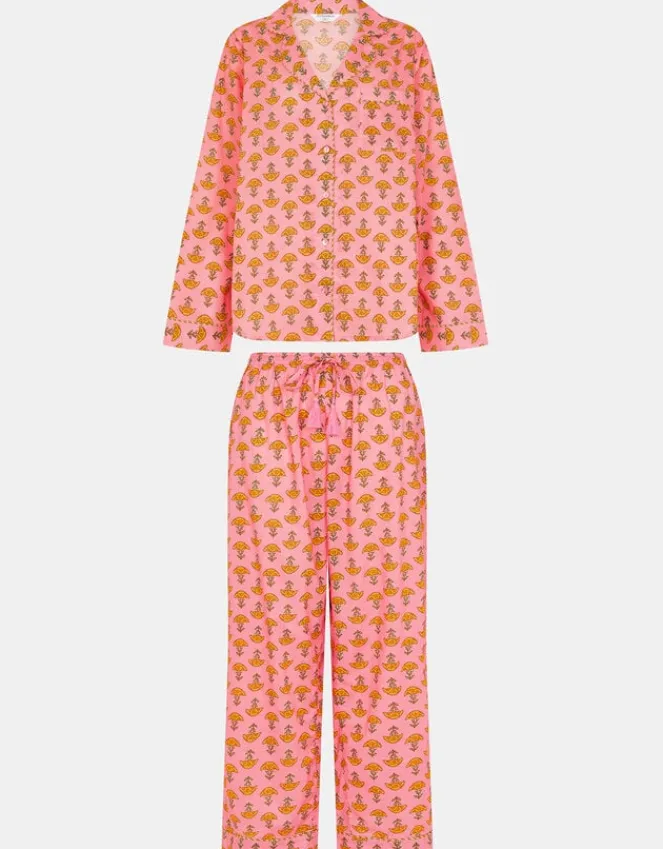 Accessorize Marigold Print Long Pyjamas Set Pink