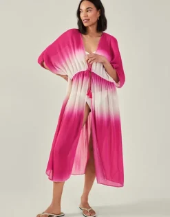 Accessorize Maxi Pleated Kaftan Pink
