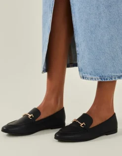 Accessorize Metal Bar Loafers Black