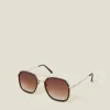 Accessorize Metal Tortoiseshell Aviator Sunglasses