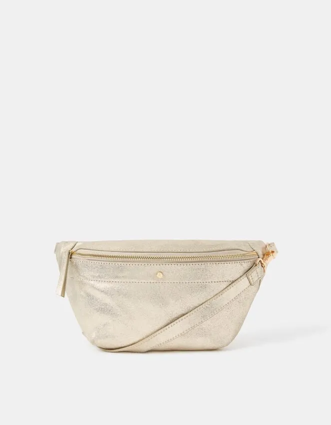 Accessorize Metallic Leather Sling Crossbody Bag