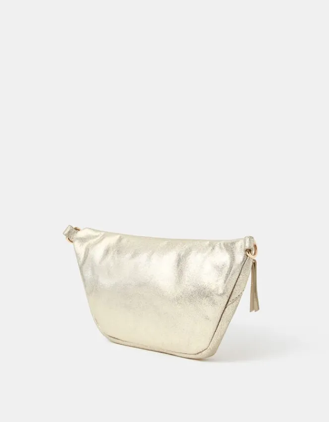 Accessorize Metallic Leather Sling Crossbody Bag