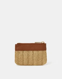 Accessorize Metallic Raffia Coin Purse