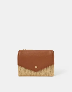 Accessorize Metallic Raffia Fold Out Purse