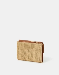 Accessorize Metallic Raffia Fold Out Purse
