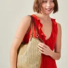 Accessorize Metallic Raffia Shopper Bag