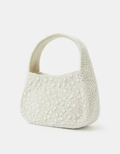 Accessorize Mini Hand-Beaded Pearl Handbag