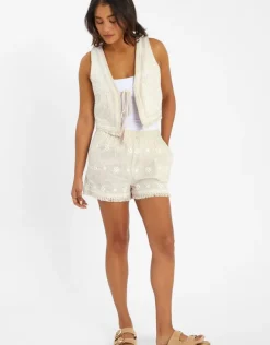 Accessorize Mirror Embroidered Waistcoat Ivory