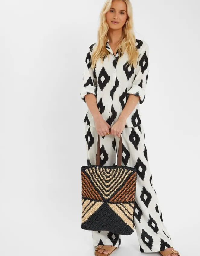 Accessorize Mix Raffia Tote Bag