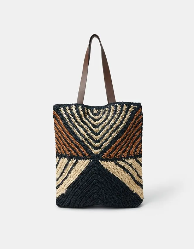 Accessorize Mix Raffia Tote Bag
