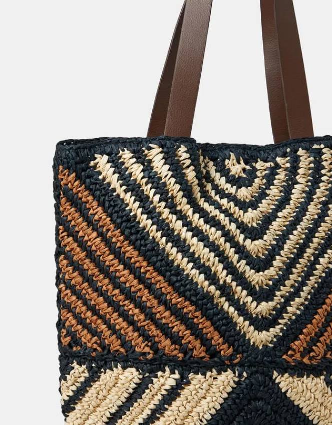 Accessorize Mix Raffia Tote Bag