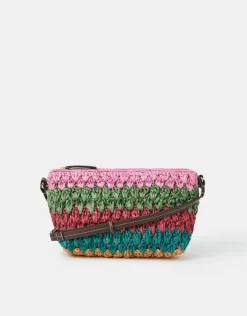 Accessorize Mix Woven Raffia Crossbody Bag