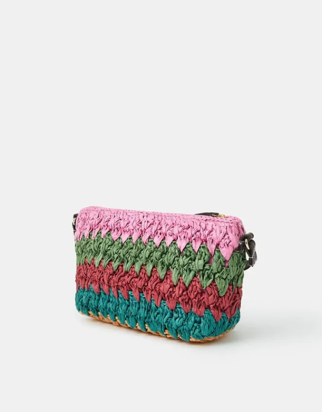 Accessorize Mix Woven Raffia Crossbody Bag