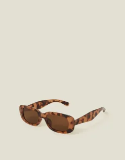 Accessorize Narrow Tortoiseshell Rectangle Sunglasses