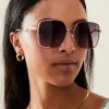 Accessorize Oversized Metal Square Sunglasses