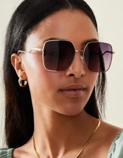 Accessorize Oversized Metal Square Sunglasses