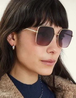Accessorize Oversized Metal Square Sunglasses