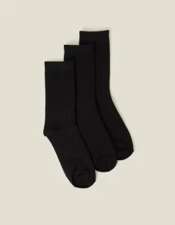 Accessorize 3-Pack Ankle Socks Black