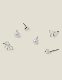 Accessorize 3-Pack Bow Stud Earrings