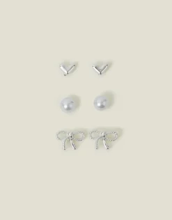 Accessorize 3-Pack Bow Stud Earrings