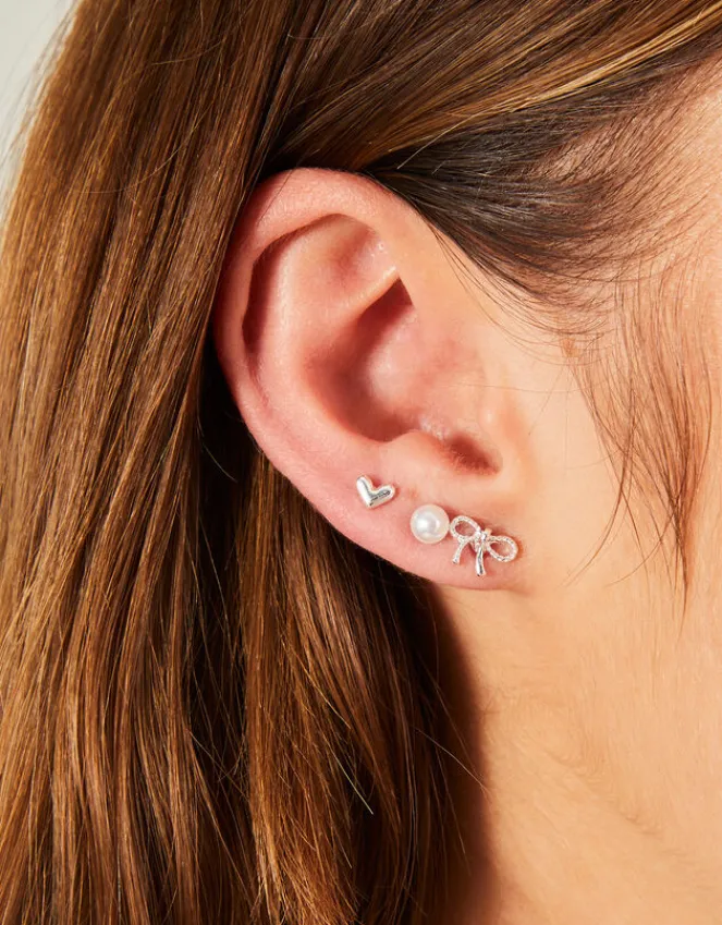 Accessorize 3-Pack Bow Stud Earrings