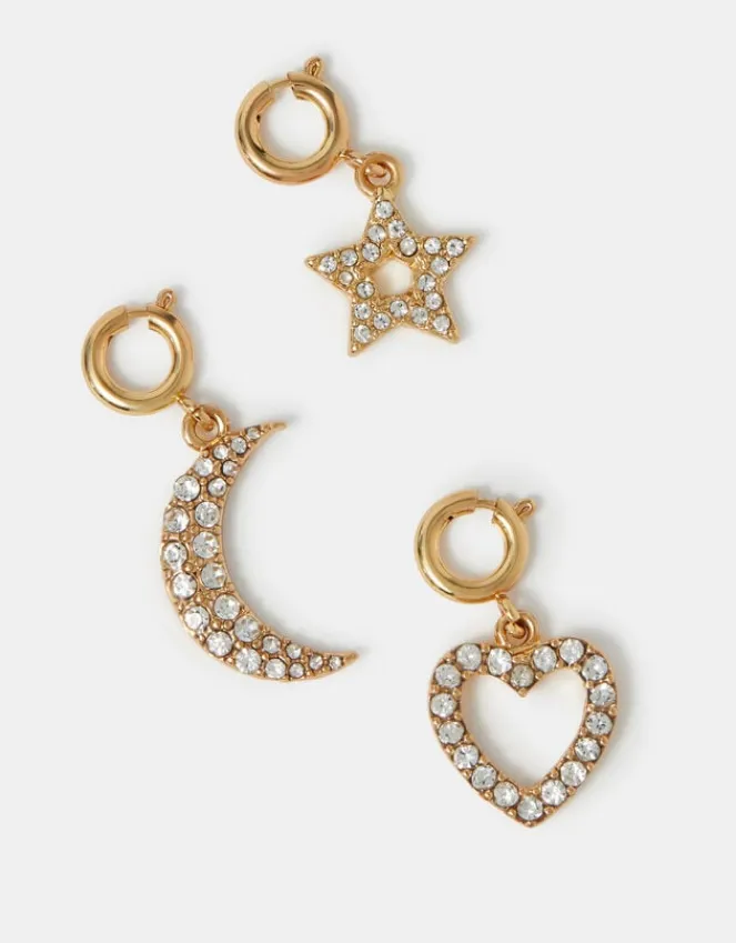 Accessorize 3-Pack Celestial Diamanté Jewellery Charms