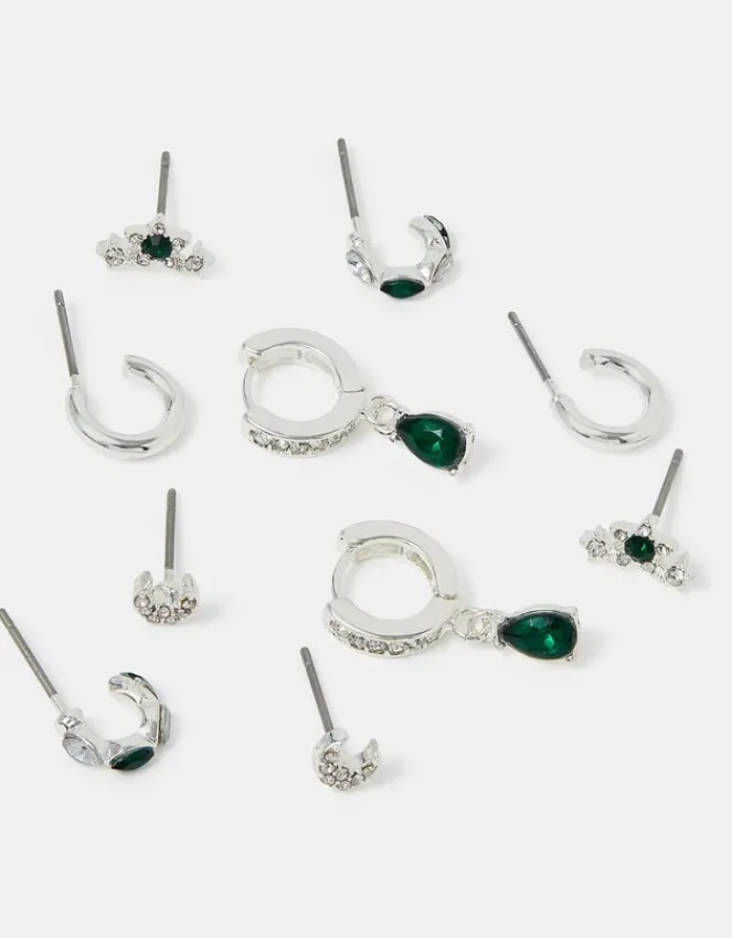 Accessorize 5-Pack Celestial Gem Stud & Hoop Earrings