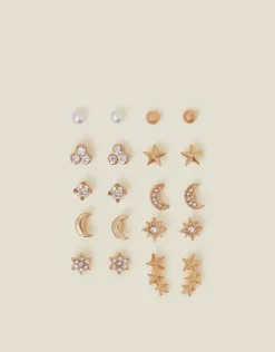 Accessorize 10-Pack Celestial Sparkle Stud Earrings