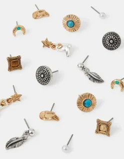 Accessorize 8-Pack Cowboy Stud Earrings