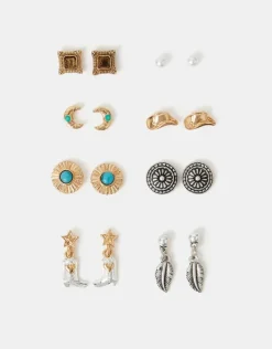 Accessorize 8-Pack Cowboy Stud Earrings