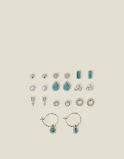 Accessorize 10-Pack Crystal Stud and Hoop Earrings