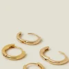 Accessorize 2-Pack 14ct Gold-Plated Hoop Earrings