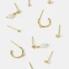 Accessorize 5-Pack 14ct Gold-Plated Pearl Stud & Hoop Earrings