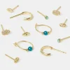 Accessorize 6-Pack 14ct Gold-Plated Stud & Hoop Earrings