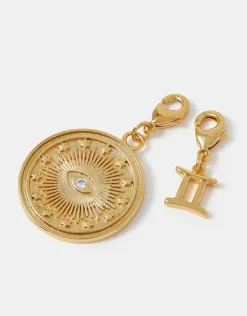 Accessorize 2-Pack 14ct Gold-Plated Zodiac Charms Gold