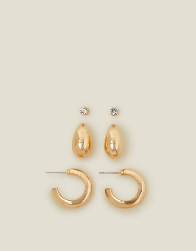 Accessorize 3-Pack Curve Drop Earrings
