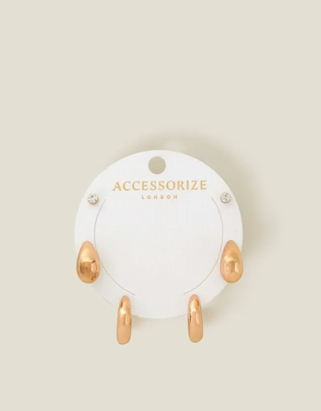 Accessorize 3-Pack Curve Drop Earrings