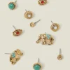 Accessorize 5-Pack Elephant Stud Earrings