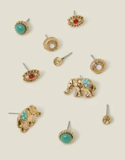 Accessorize 5-Pack Elephant Stud Earrings