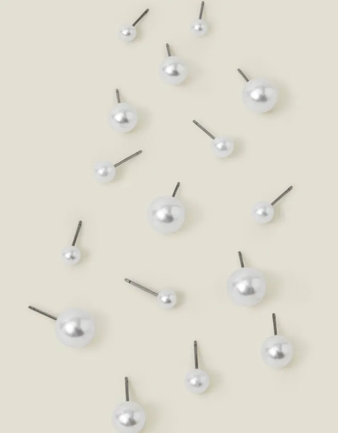 Accessorize 8-Pack Faux Pearl Stud Earrings
