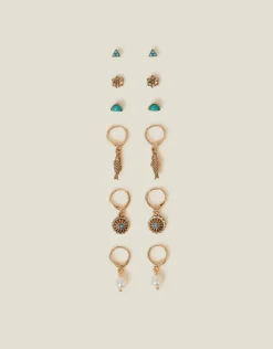 Accessorize 6-Pack Fish Charm Stud and Hoop Earrings