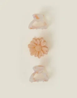 Accessorize 3-Pack Flower and Resin Claw Clips