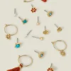 Accessorize 8-Pack Flower Hoop and Stud Earrings