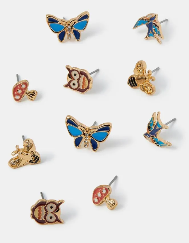 Accessorize 5-Pack Forest Friends Stud Earrings
