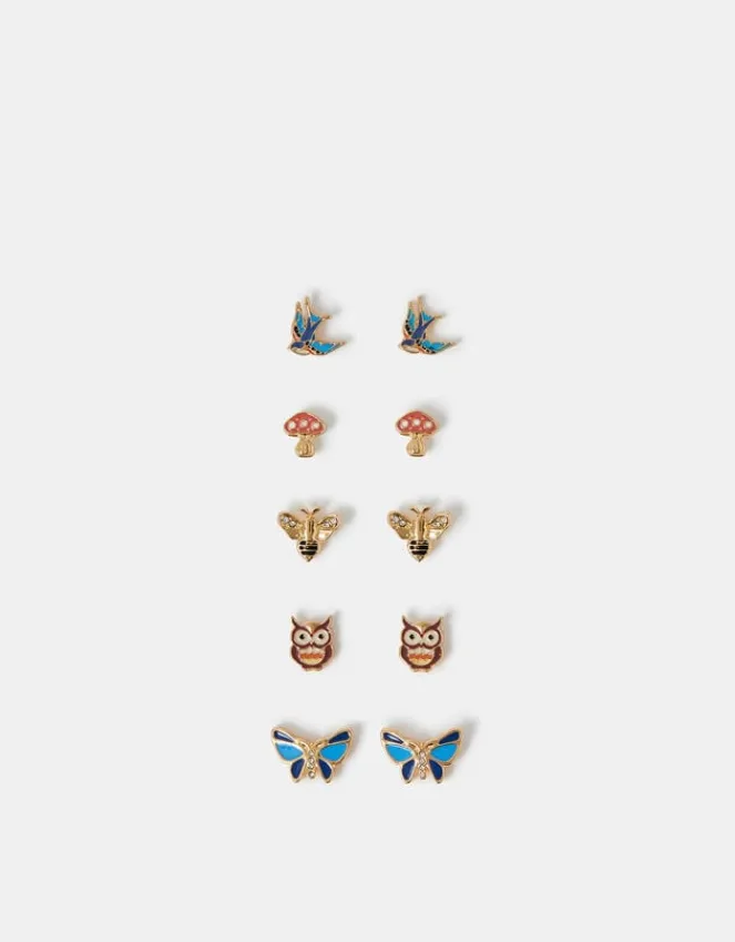 Accessorize 5-Pack Forest Friends Stud Earrings
