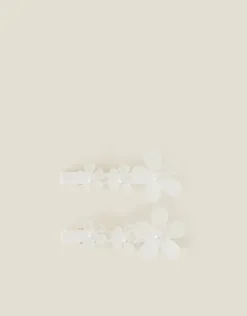 Accessorize 2-Pack Gem Flower Clips Ivory